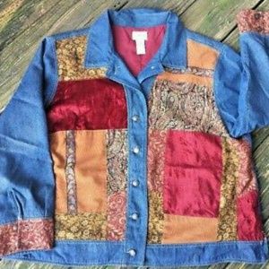 Fashion Bug Retro Patchwork Denim Jacket